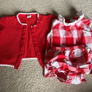 Janie & Jack 3 piece diaper and sweater set
